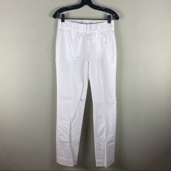 Soft Surroundings: Women's Elastic Straight Leg Pull On White Long Pants‎ Small - Picture 2 of 4